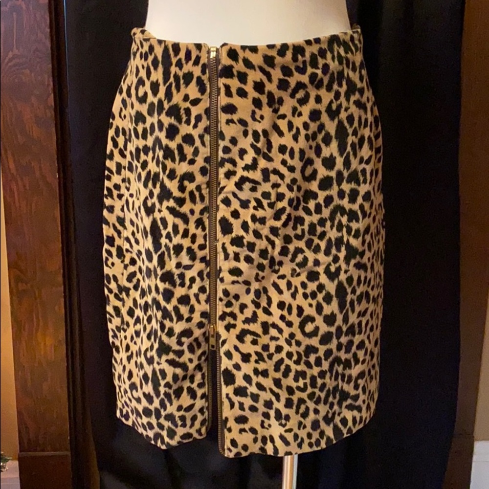 Vintage Velvet Leopard Print Skirt